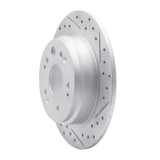 R1 02-04 Honda Cr-V Rear Right Drilled & Slotted Geo-Carbon Rotor