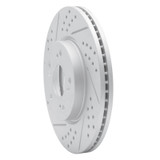 R1 13-26 Honda Civic Sedan Front Left Drilled & Slotted Geo-Carbon Rotor