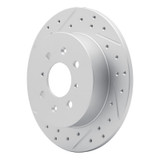 R1 01-05 Acura El Rear Left Drilled & Slotted Geo-Carbon Rotor