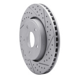 R1 05-10 Jeep Commander Front Right Drilled & Slotted Geo-Carbon Rotor