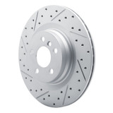 R1 19-24 BMW X2 Rear Left Drilled & Slotted Geo-Carbon Rotor