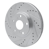 R1 99-07 Lexus ES300 Front Left Drilled & Slotted Silver Brake Rotor