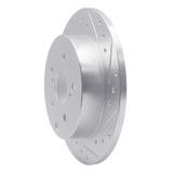 R1 12-20 Toyota Prius V Rear Right Drilled & Slotted Silver Brake Rotor