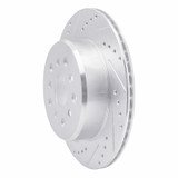R1 93-98 Toyota Supra Rear Left Drilled & Slotted Silver Brake Rotor