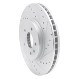 R1 09-11 Cadillac STS Front Right Drilled & Slotted Silver Brake Rotor