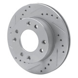 R1 86-88 Mazda RX-7 Front Left Drilled & Slotted Silver Brake Rotor