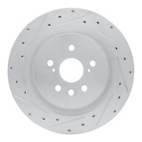 R1 20-25 Lexus RX350 Rear Left Drilled & Slotted Silver Brake Rotor