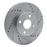 R1 04-06 Scion XA Front Right Drilled & Slotted Silver Brake Rotor