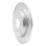 R1 14-20 Acura RLX Rear Left Drilled & Slotted Silver Brake Rotor