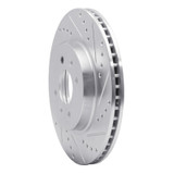 R1 12-23 Hyundai ACCENT Front Right Drilled & Slotted Silver Brake Rotor