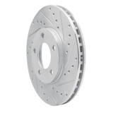 R1 91-96 Chrysler Town & Country Front Right Drilled & Slotted Silver Brake Rotor