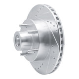 R1 87-90 Dodge DAKOTA RWD Front Left Drilled & Slotted Silver Brake Rotor