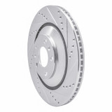 R1 04-18 Audi A8 Rear Right Drilled & Slotted Silver Brake Rotor