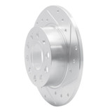 R1 10-19 Audi A3 Rear Right Drilled & Slotted Silver Brake Rotor