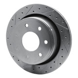 R1 12-14 Ford F-150 4WD Rear Left Drilled & Slotted Silver Brake Rotor
