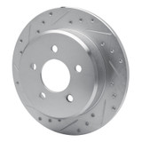 R1 91-95 Ford Crown Victoria Rear Left Drilled & Slotted Silver Brake Rotor