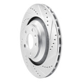 R1 05-11 Audi A6 Quattro Rear Right Drilled & Slotted Silver Brake Rotor
