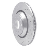 R1 06-25 Audi A3 Quattro Rear Left Drilled & Slotted Silver Brake Rotor