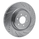 R1 03-17 Dodge Viper Rear Right Drilled & Slotted Silver Brake Rotor