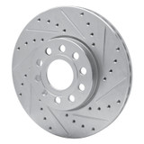 R1 05-25 Audi A3 (Mexico) Front Right Drilled & Slotted Silver Brake Rotor