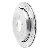 R1 07-17 Ford Expedition Rear Right Drilled & Slotted Silver Brake Rotor
