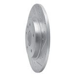 R1 17-25 Chrysler Voyager Rear Right Drilled & Slotted Silver Brake Rotor