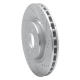 R1 00-06 Jaguar XJR Front Right Drilled & Slotted Silver Brake Rotor