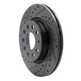 R1 05-15 Volkswagen BORA (Mexico) Front Left Drilled & Slotted Black Brake Rotor