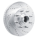 R1 08-25 Ford E-350 Super Duty Front Right Drilled & Slotted Silver Brake Rotor