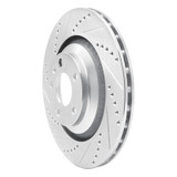 R1 05-11 Audi A6 Quattro Rear Left Drilled & Slotted Silver Brake Rotor