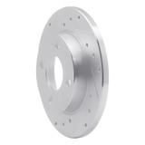 R1 78-90 Dodge Charger Front Left Drilled & Slotted Silver Brake Rotor