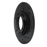 R1 80-82 Toyota Tercel Front Right Drilled & Slotted Black Brake Rotor