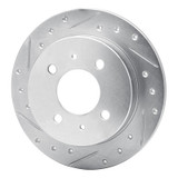 R1 92-96 Dodge COLT Rear Left Drilled & Slotted Silver Brake Rotor