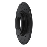 R1 75-79 Toyota Corolla (US/Canada) Front Left Drilled & Slotted Black Brake Rotor