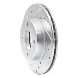 R1 92-00 Dodge COLT Front Left Drilled & Slotted Silver Brake Rotor