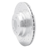 R1 02-08 BMW 745LI Front Left Drilled & Slotted Silver Brake Rotor
