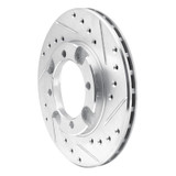 R1 91-92 Dodge COLT Front Right Drilled & Slotted Silver Brake Rotor