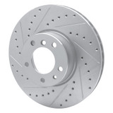 R1 91-01 BMW 850CI Front Left Drilled & Slotted Silver Brake Rotor