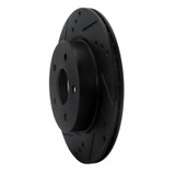 R1 17-25 Nissan X-Trail (Mexico) Rear Left Drilled & Slotted Black Brake Rotor