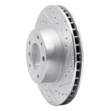 R1 87-95 BMW 540I Front Right Drilled & Slotted Silver Brake Rotor