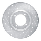 R1 61-76 Triumph TR3A Front Left Drilled & Slotted Silver Brake Rotor