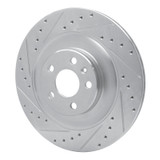 R1 16-26 Polestar Polestar 2 Rear Left Drilled & Slotted Silver Brake Rotor