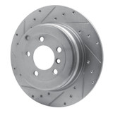 R1 03-05 Land Rover Range Rover Rear Left Drilled & Slotted Silver Brake Rotor