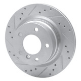R1 08-13 BMW 128I Rear Left Drilled & Slotted Silver Brake Rotor