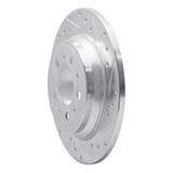 R1 99-00 Volvo V70 Rear Right Drilled & Slotted Silver Brake Rotor