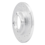 R1 88-93 Ford Festiva Front Right Drilled & Slotted Silver Brake Rotor