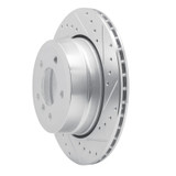 R1 06-10 BMW 535XI Rear Right Drilled & Slotted Silver Brake Rotor