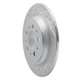 R1 98-00 Volvo S70 Rear Left Drilled & Slotted Silver Brake Rotor