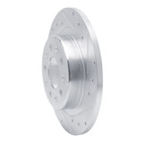 R1 16-25 Buick Regal TOURX Rear Right Drilled & Slotted Silver Brake Rotor