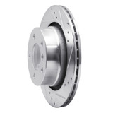 R1 03-08 BMW Z4 Rear Right Drilled & Slotted Silver Brake Rotor